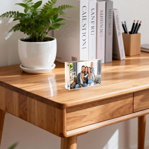 Polaroid Small Wallet Size Picture Frames, 4 Pack Magnetic Clear Acrylic 2.5 x 3.5 Picture Frames, Business Card Frame, 20mm Thicker for Desk Double Sided Family Personal Pet Photo Display in Saudi Arabia