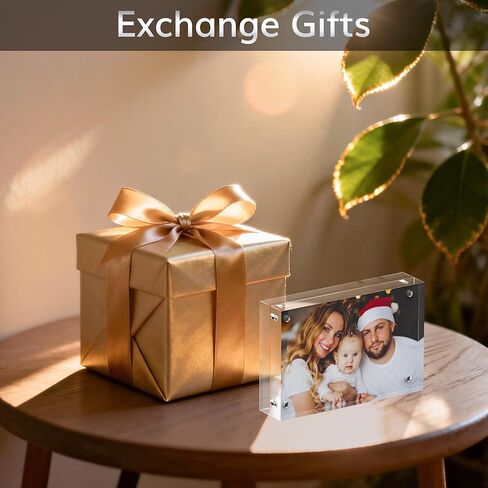 Polaroid Small Wallet Size Picture Frames, 4 Pack Magnetic Clear Acrylic 2.5 x 3.5 Picture Frames, Business Card Frame, 20mm Thicker for Desk Double Sided Family Personal Pet Photo Display in Saudi Arabia
