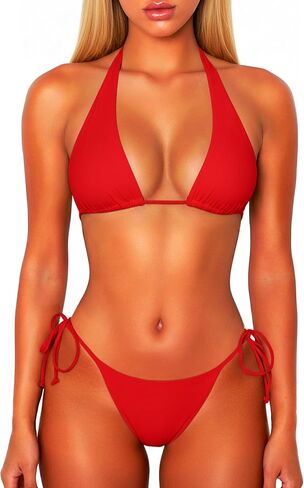 OZICERD Halter Triangle Bikini Sets for Women Sexy String Bikini Tops Bottoms 2 Piece Swimsuit Bathing Suit in Saudi Arabia
