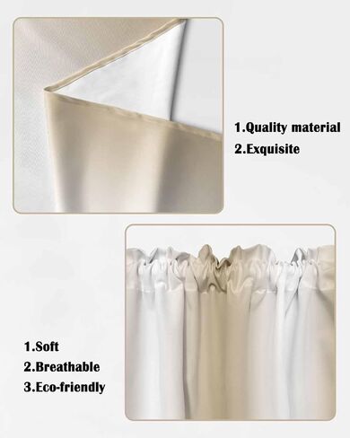 bemigo غنيمة الستائر للنوافذ، التدرج البيج قضيب جيب ستائر نافذة المطبخ على الحوض، الفن الحديث نافذة ستارة لوحة غنيمة الستائر التكافؤ، 36 بوصة طول in Kuwait