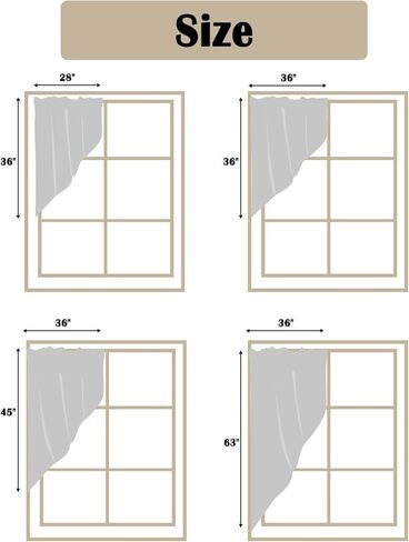 bemigo غنيمة الستائر للنوافذ، التدرج البيج قضيب جيب ستائر نافذة المطبخ على الحوض، الفن الحديث نافذة ستارة لوحة غنيمة الستائر التكافؤ، 36 بوصة طول in Kuwait