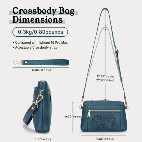 Small Crossbody Bags for Women,Vegan Leather Cell Phone Purse Embossed Clutch Purse with Shoulder and Wrist Strap | Breathable Material, Adjustable Strap, Multi-Pockets, Detachable Strap in Saudi Arabia