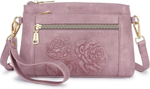 Small Crossbody Bags for Women,Vegan Leather Cell Phone Purse Embossed Clutch Purse with Shoulder and Wrist Strap | Breathable Material, Adjustable Strap, Multi-Pockets, Detachable Strap in Saudi Arabia