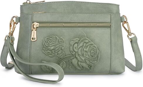 Small Crossbody Bags for Women,Vegan Leather Cell Phone Purse Embossed Clutch Purse with Shoulder and Wrist Strap | Breathable Material, Adjustable Strap, Multi-Pockets, Detachable Strap in Saudi Arabia