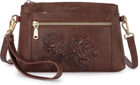 Small Crossbody Bags for Women,Vegan Leather Cell Phone Purse Embossed Clutch Purse with Shoulder and Wrist Strap | Breathable Material, Adjustable Strap, Multi-Pockets, Detachable Strap in Saudi Arabia