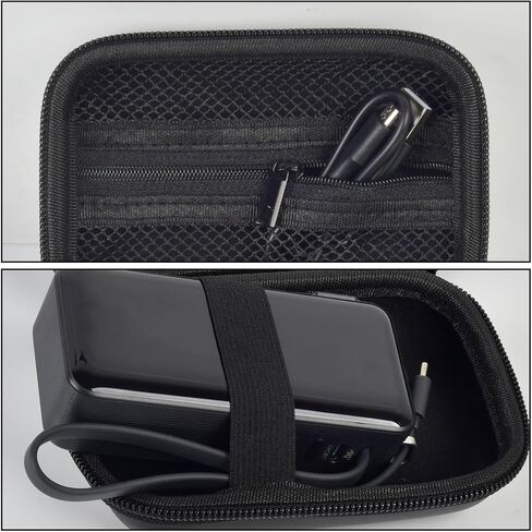 Boobowl Travel Case Compatible with Anker 3-in-1 Portable for iPhone Charger, 10,000mAh Power Bank, Storage Bag for Anker Charging Station with Accessories Mesh Pocket (Box Only)-Black in Kuwait