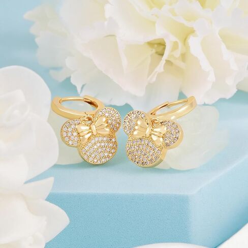 S925 الفضة الاسترليني مطلي الذهب الفأر القوس الأقراط لطيف تتدلى هوب الأقراط هيبوالرجينيك مكعب زركونيا القوس عقدة المتدلية القرط الغضروف الحيوان مجوهرات للنساء ابنة شقيقة حفلة عيد ميلاد in Kuwait