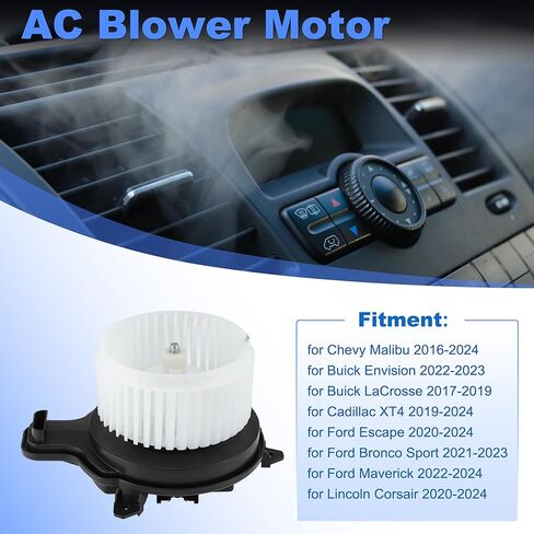 ACROPIX AC Heater Blower Motor for Chevy Malibu 2016-2024 for Ford Escape 2020-2024 Replace JX6Z19805D/LX6Z19805GB/23506046/84486322/84486330/84764329/85598158/85654345/PM4872/700347 in Saudi Arabia