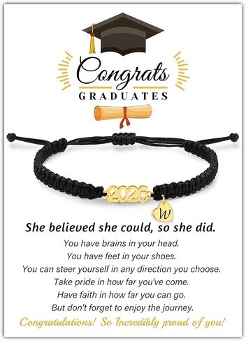 Graduation Gifts for Her 2024 Initial Bracelets for Women High School College Graduation Gifts for Teen Girls 5th 8th Grade Masters Degree Letter A-Z Bracelet Daughter Granddaughter Girlfriend Jewelry in Kuwait