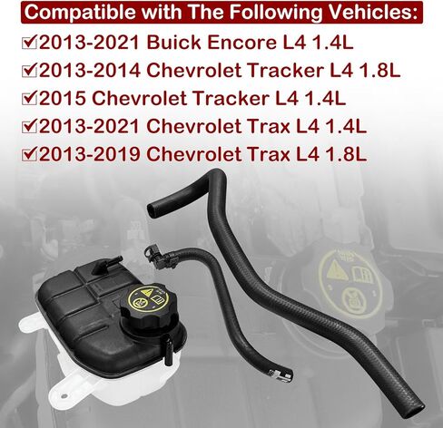 استبدال خزان سائل تبريد المحرك 603-955 95269001 95201979 95380033 13502353 متوافق مع شيفروليه تراكر تراكس بويك إنكور مع خرطوم نزيف الهواء وخرطوم السخان in Kuwait