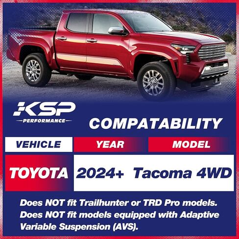 KSP 2" Rear Lift Kit for 2024+ Tacoma 4WD, 2inch Coil Spring Spacers Fits Toyota Tacoma, Polyurethane PU Suspension Leveling Kits 2 pcs in Saudi Arabia