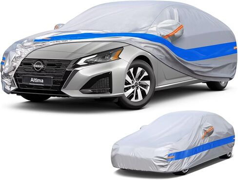 غطاء سيارة مناسب خصيصًا لسيارة Nissan Altima (2002-2025)، أغطية خارجية كاملة مقاومة للماء لجميع الأحوال الجوية للسيارات، غطاء سيارة واقي من الشمس المطر في الهواء الطلق. الرمادي والأزرق in Kuwait