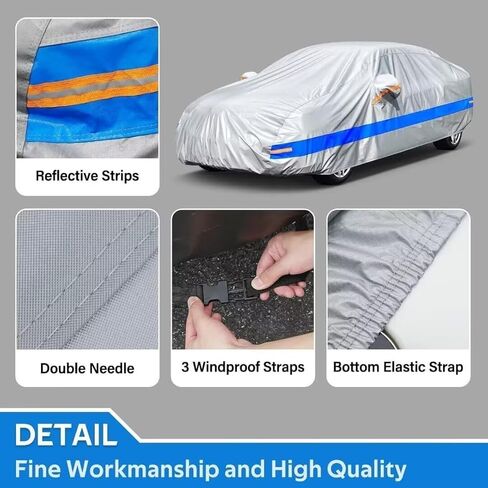 غطاء سيارة مناسب خصيصًا لسيارة Nissan Altima (2002-2025)، أغطية خارجية كاملة مقاومة للماء لجميع الأحوال الجوية للسيارات، غطاء سيارة واقي من الشمس المطر في الهواء الطلق. الرمادي والأزرق in Kuwait