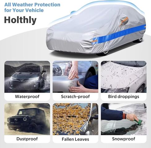 غطاء سيارة مناسب خصيصًا لسيارة Nissan Altima (2002-2025)، أغطية خارجية كاملة مقاومة للماء لجميع الأحوال الجوية للسيارات، غطاء سيارة واقي من الشمس المطر في الهواء الطلق. الرمادي والأزرق in Kuwait