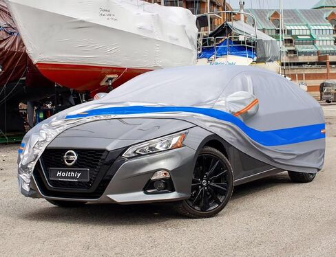 غطاء سيارة مناسب خصيصًا لسيارة Nissan Altima (2002-2025)، أغطية خارجية كاملة مقاومة للماء لجميع الأحوال الجوية للسيارات، غطاء سيارة واقي من الشمس المطر في الهواء الطلق. الرمادي والأزرق in Kuwait