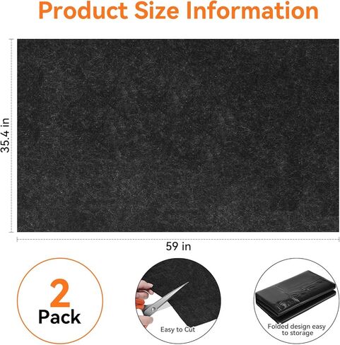 2 Pack 36" x 60" 0.12" Thick Oil Spill Mat Garage Rubber Mats for Floor – Black Water & Oil-Absorbent, Non-Slip, Easy to Clean, Reusable & Cut-to-Fit Mat for Car, Motorcycle, Driveway in Saudi Arabia