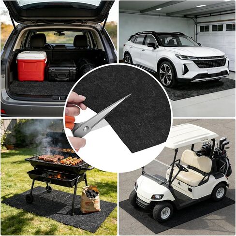 2 Pack 36" x 60" 0.12" Thick Oil Spill Mat Garage Rubber Mats for Floor – Black Water & Oil-Absorbent, Non-Slip, Easy to Clean, Reusable & Cut-to-Fit Mat for Car, Motorcycle, Driveway in Saudi Arabia