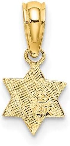 14k Yellow Gold Charm Mini Star Of David Engraved - Jewish in Saudi Arabia