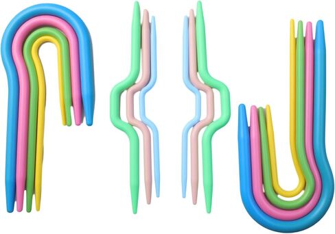 FDXGYH 14 قطعة U شكل متعدد الألوان عازمة كابل غرزة حامل الإبر البلاستيك تويست منحني اليد متماسكة إبر الحياكة in Kuwait