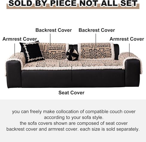 أغطية ذراع الأريكة القطيفة من بوهو، أغطية كرسي بذراعين ناعمة وغامضة، أغطية كرسي بذراعين مضادة للانزلاق للكلاب والقطط والحيوانات الأليفة من الجلد على شكل حرف L (قهوة، 28 بوصة × 28 بوصة) in Kuwait