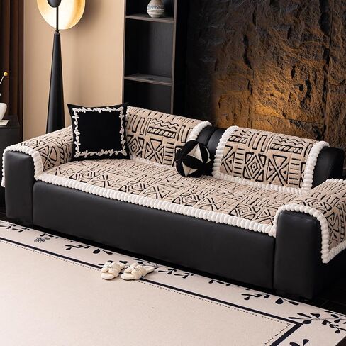 أغطية ذراع الأريكة القطيفة من بوهو، أغطية كرسي بذراعين ناعمة وغامضة، أغطية كرسي بذراعين مضادة للانزلاق للكلاب والقطط والحيوانات الأليفة من الجلد على شكل حرف L (قهوة، 28 بوصة × 28 بوصة) in Kuwait