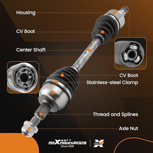 maXpeedingrods Front CV Axle Shaft Assembly for Ford Focus S 2012-2018, SE 2012-2018, SEL 2012, Titanium 2012-2018, 2.0L, Automatic Dual Clutch Transmission, Left Driver Side, Replace# BV6Z3B437B in Saudi Arabia