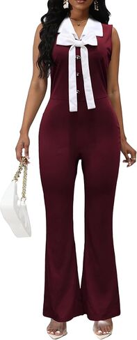 Xinlees Women's Elegant Sleeveless Jumpsuit Solid Formal Romper Featuring Church and Business Evening Parties in Saudi Arabia