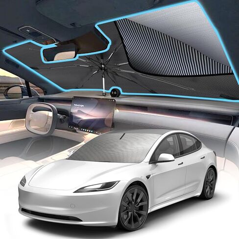 [ترقية 2025] مظلة شمسية للزجاج الأمامي، مظلة شمسية للسيارة قابلة للطي مع طلاء من الفينيل وعاكس للأشعة فوق البنفسجية يحافظ على البرودة والحماية الداخلية، لشاحنات السيارات سيدان SUV (57 بوصة × 31 بوصة) in Kuwait