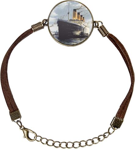 Arthwick Store RMS Titanic Leather Bracelet Wristband in Saudi Arabia