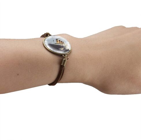 Arthwick Store RMS Titanic Leather Bracelet Wristband in Saudi Arabia