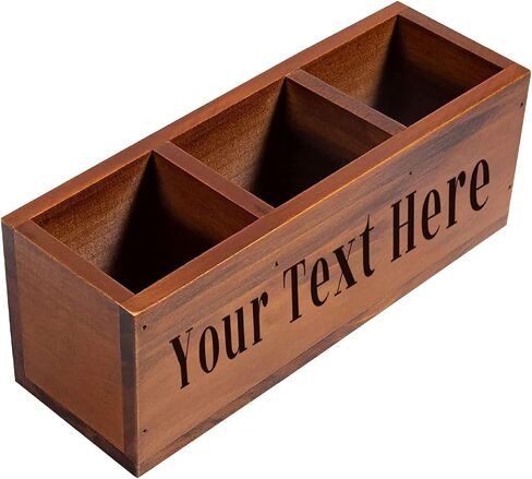 Personalized Passion Wooden Desk Organizer - Custom Name Pencil Holder - Perfect Sized Wooden Organizer with 3 Compartments for Pen, Stationary, & Office Accessories - Unfinished in Kuwait