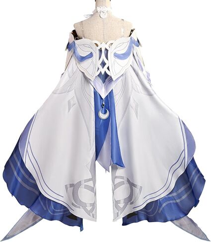 MIAOCOS Columbina Cosplay Costume Women Cute Blue and White Dress Uniform Set Halloween Party Outfit in Kuwait