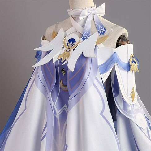MIAOCOS Columbina Cosplay Costume Women Cute Blue and White Dress Uniform Set Halloween Party Outfit in Kuwait
