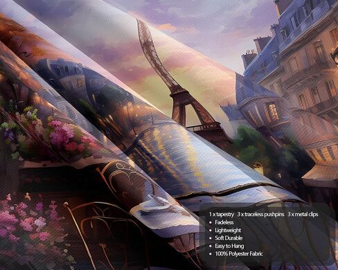 qghot خمر باريس نسيج الجدار شنقا برج ايفل خلفية الفرنسية تحت عنوان سيتي سكيب نسيج مقهى ديكور رومانسية جدار المدينة الفن لغرفة النوم باريس موضوع حزب الزينة 78.7 "x59.1" in Kuwait