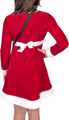 Pink and Violet Velvet Santa Dress with Purse Red/White 6 in Saudi Arabia