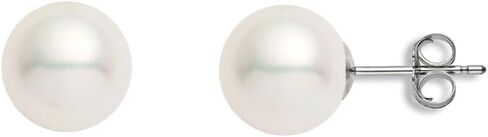 14k White Gold AAAA Quality White Freshwater Cultured Pearl Stud Earrings for Women - PremiumPearl in Kuwait