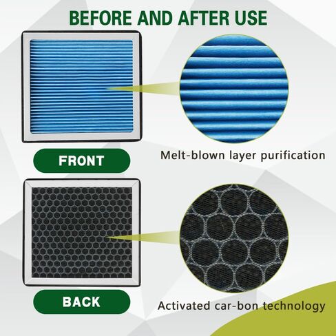 Cabin Air Filter with Activated Carbon, Cabin Air Filter Accessories, CF10285 CP285 HEPA Car Fresh Breeze Replacement for Car Passenger, Car Accessories Compatible with Toyota Lexus Subaru in Saudi Arabia