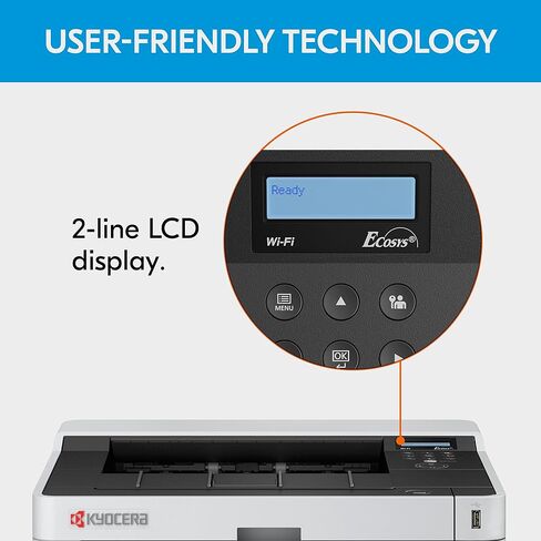 Kyocera 1102RY2US0 موديل ECOSYS P2040dw طابعة ليزر شبكية أحادية اللون، 42 صفحة في الدقيقة أبيض وأسود، دقة الطباعة 600 × 600 نقطة في البوصة حتى 1200 نقطة في البوصة، قدرة قياسية لاسلكية وواي فاي مباشرة، ذاكرة 256 ميجابايت in Saudi Arabia
