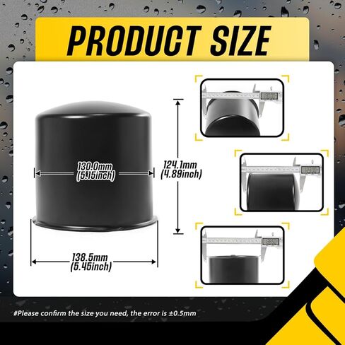 4Pcs 5.15" Push Through Wheel Center Caps Stainless Trailer Hub Cap for Truck SUV RV Wheel Rim (Fit 5.15" Bore 4.89" H Matte Black) in Saudi Arabia