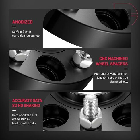 BDFHYK 5x114.3 مم نمط مسمار العجلة 1 بوصة 5x4.5 فاصل عجلة محوري متوافق مع Honda Accord Civic CR-V CL MDX RDX TSX، محولات عجلة العروة 5 مزورة M12x1.5 و64.1 مم، مجموعة من 4 in Kuwait