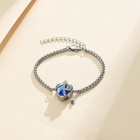 Cremation Jewelry Heart Urn Bracelet for Human Ashes for Women Men Memorial Keepsake Link Bracelet in Saudi Arabia