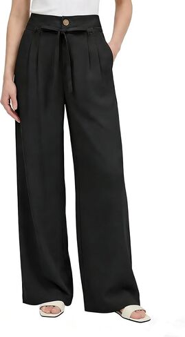 GRACE KARIN Linen Pants Women,Elastic High Waist Wide Leg Pants with Pockets,Comfy Beach Vacation Trousers in Saudi Arabia
