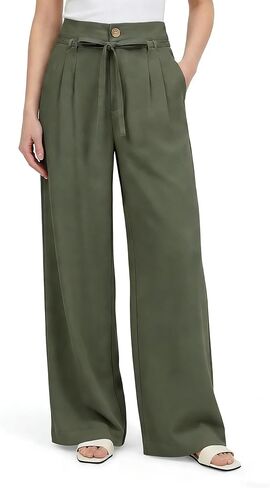 GRACE KARIN Linen Pants Women,Elastic High Waist Wide Leg Pants with Pockets,Comfy Beach Vacation Trousers in Saudi Arabia