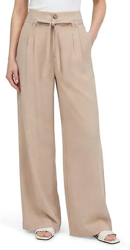 GRACE KARIN Linen Pants Women,Elastic High Waist Wide Leg Pants with Pockets,Comfy Beach Vacation Trousers in Saudi Arabia
