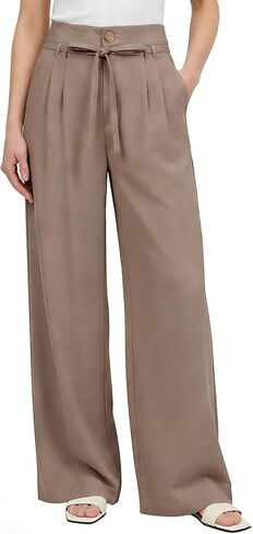 GRACE KARIN Linen Pants Women,Elastic High Waist Wide Leg Pants with Pockets,Comfy Beach Vacation Trousers in Saudi Arabia