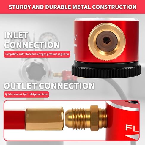 أداة تطهير النيتروجين المطورة، منظم تدفق النيتروجين القابل للتعديل HVAC، منظم تطهير النيتروجين النحاسي لصيانة نظام تكييف الهواء، أداة مع أوضاع التطهير والنحاس in Kuwait