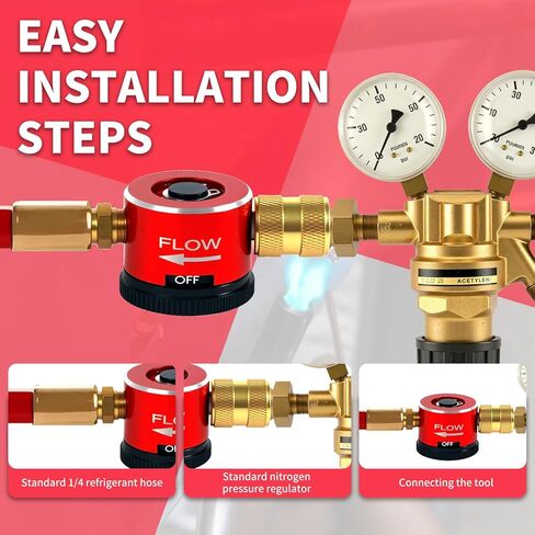 أداة تطهير النيتروجين المطورة، منظم تدفق النيتروجين القابل للتعديل HVAC، منظم تطهير النيتروجين النحاسي لصيانة نظام تكييف الهواء، أداة مع أوضاع التطهير والنحاس in Kuwait