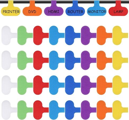 32pcs Cable Tags Multi-Color Electronic Cable Identification Labels Write On Cord Labels Tags for Computers Cables Management Reusable Wire Markers for Charging Cords (8 Colors) in Saudi Arabia