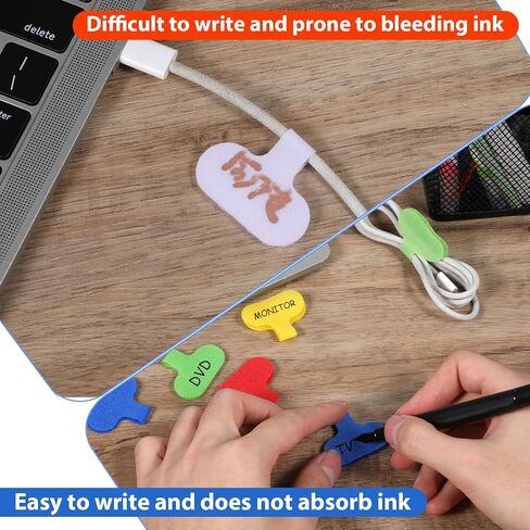 32pcs Cable Tags Multi-Color Electronic Cable Identification Labels Write On Cord Labels Tags for Computers Cables Management Reusable Wire Markers for Charging Cords (8 Colors) in Saudi Arabia