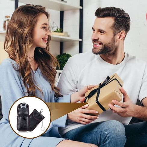 Sibba Faraday Bags for Phones and Car Key RFID Signal Blocking Pouch 2PCS Carbon Fiber Surface Signal Blocking Holder Anti-Theft Key Fob Protector Bag for Cell Phones Cars Keys Fob Cage Signals Blocke in Saudi Arabia